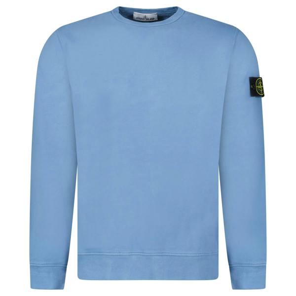 Stone Island Brushed Organic Cotton Sweatshirt Blue - chancefashionco