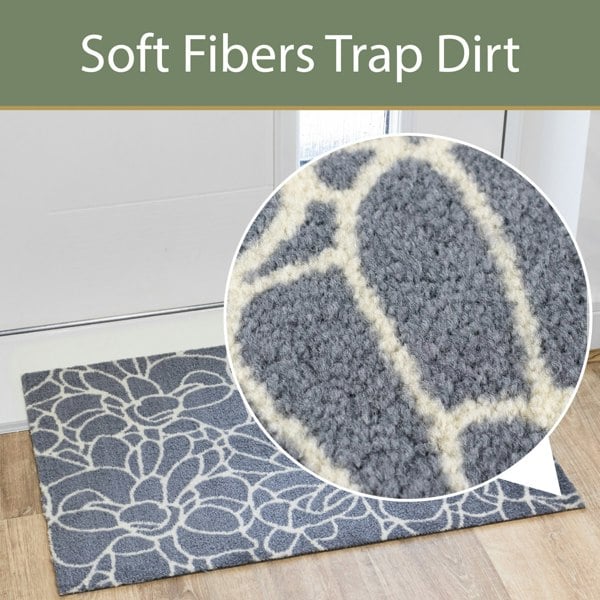 JVL Mega Mat Machine Washable Entrance Runner and Doormat Set, Floral