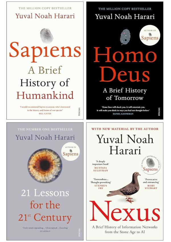 Yuval Noah Harari Collection 4 Books Set (Homo Deus, Sapiens A Brief History of Humankind, 21 Lessons for the 21st Century and Nexus)