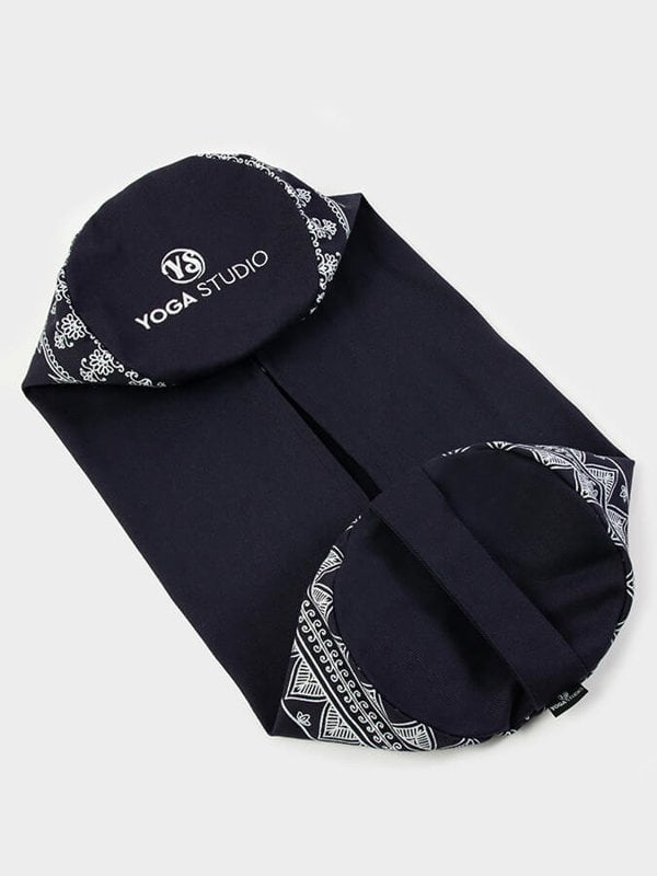 Yoga Studio Replacement Round Aztec Elephant Bolster Outer Cushion Cover Midnight Blue Navy