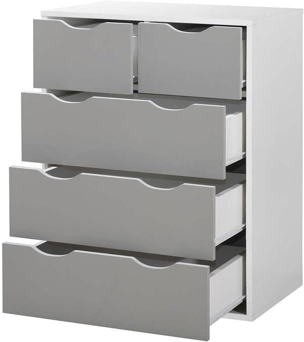 Timber Art Design Alton 3+2 Drawer Bedroom Cabinet Bedside Chest Of Drawers