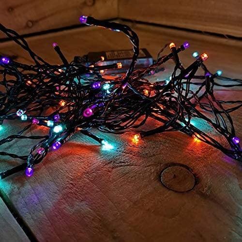 Samuel Alexander 100 LED 10m Premier Christmas Indoor Outdoor Multi Function Battery Operated String Lights with Timer in Rainbow