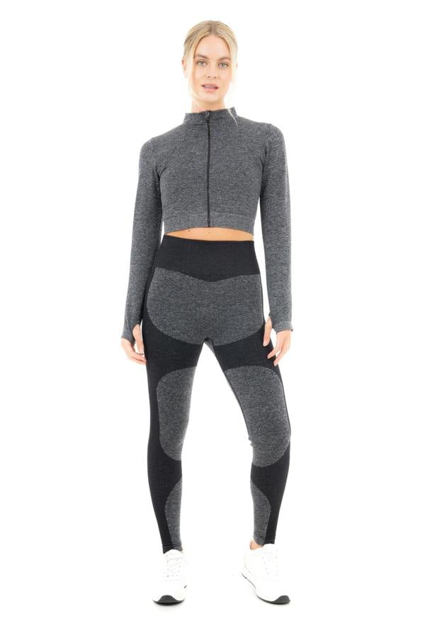 Smart Living Women's Seamless Ribbed Marl Jacket - Black