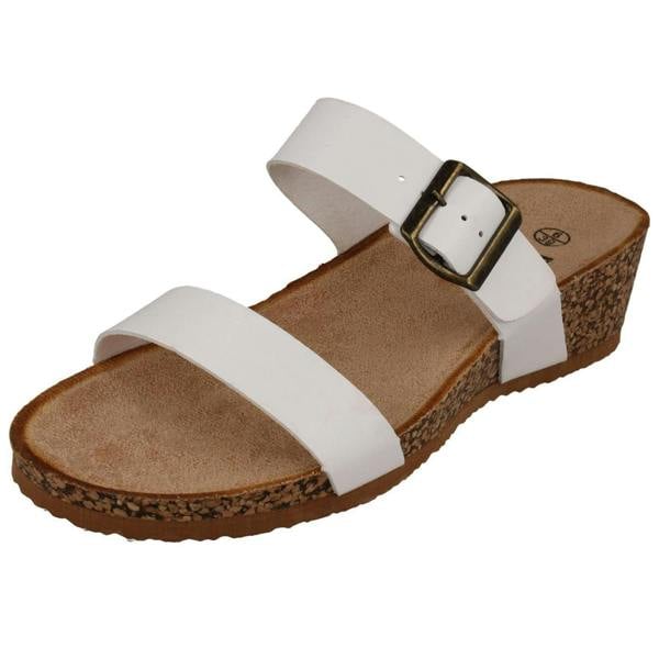 Down to Earth Ladies Down To Earth Mid Wedge Mule Sandals F12087