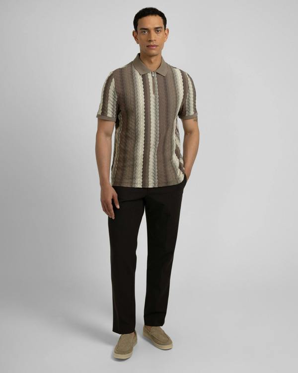 Steel & Jelly Goldie - Zig-Zag Seersucker Polo Shirt