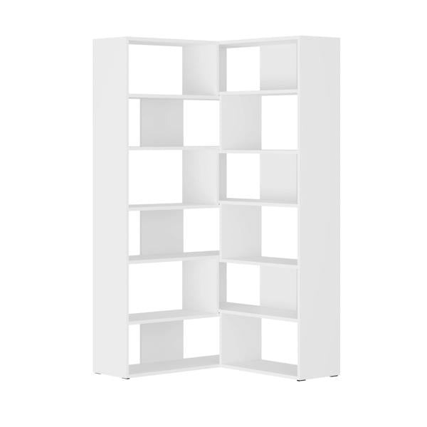 Decortie Molly Corner Bookcase 5 Tier Wall Mounted 178.6x93.6x29.6cm