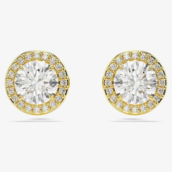 Swarovski Una Gold Tone Plated Halo Stud Earrings 5686637