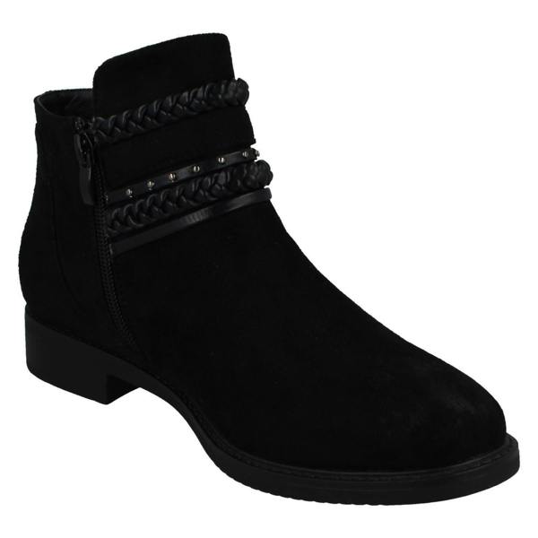 Spot On Ladies Spot On Low Heel Ankle Boots F51032