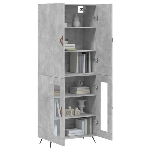 Berkfield Highboard Concrete Grey 69.5x34x180 cm Engineered Wood