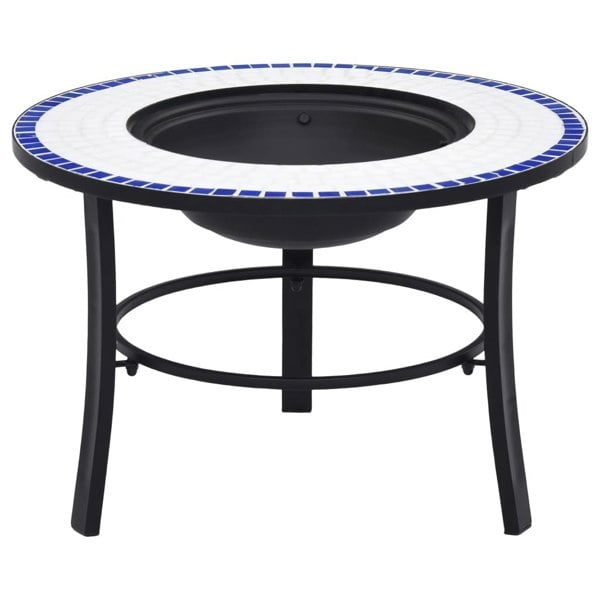 Berkfield Mosaic Fire Pit Blue and White 68cm Ceramic