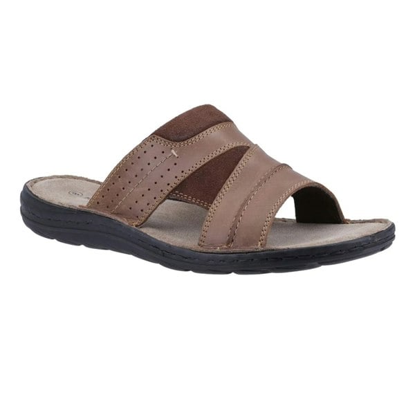 Hush Puppies Mens Archer Leather Mule Sandals - Tan
