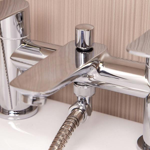 Flode Skarki Bath Shower Mixer Tap - Polished Chrome Finish