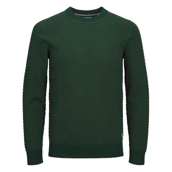 Jack And Jones Mens Textured Knit Regular Sweatshirt - Mountain Green - 
