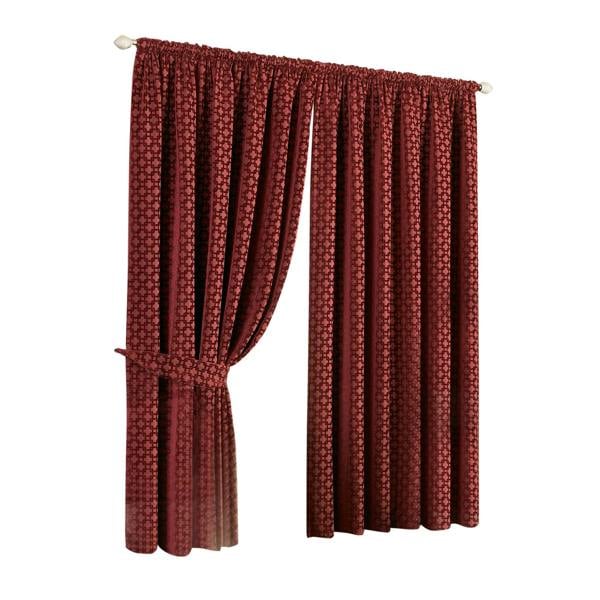 Riva Home Belmont Pencil Pleat Curtains - Claret - 
