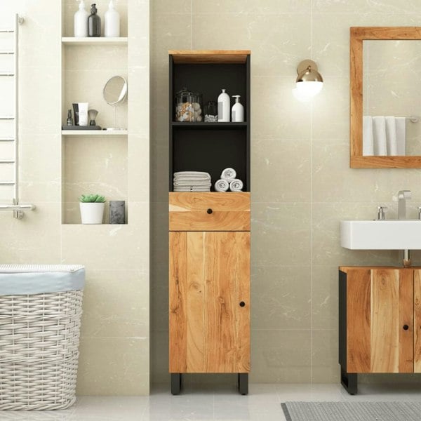 Berkfield Bathroom Cabinet 38x33x160 cm Solid Wood Acacia