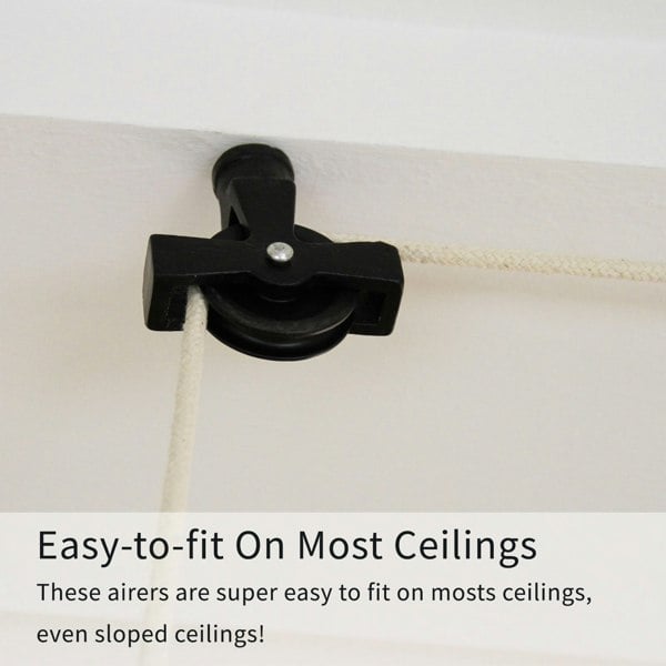 Monstershop Clothing Airer Ceiling Pulley - Black - 1.5m