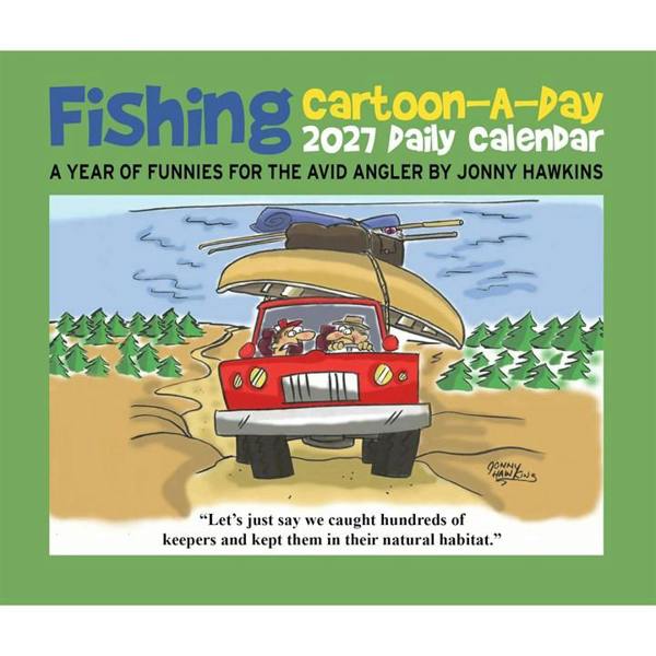 Fishing Cartoon A Day Desk Calendar 2027, Desk Calendars, Day To View, Sports, Gift