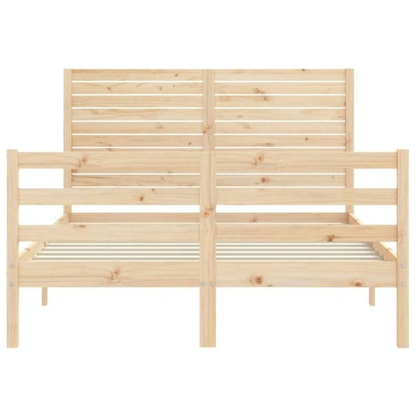 Berkfield Bed Frame with Headboard Small Double Solid Wood