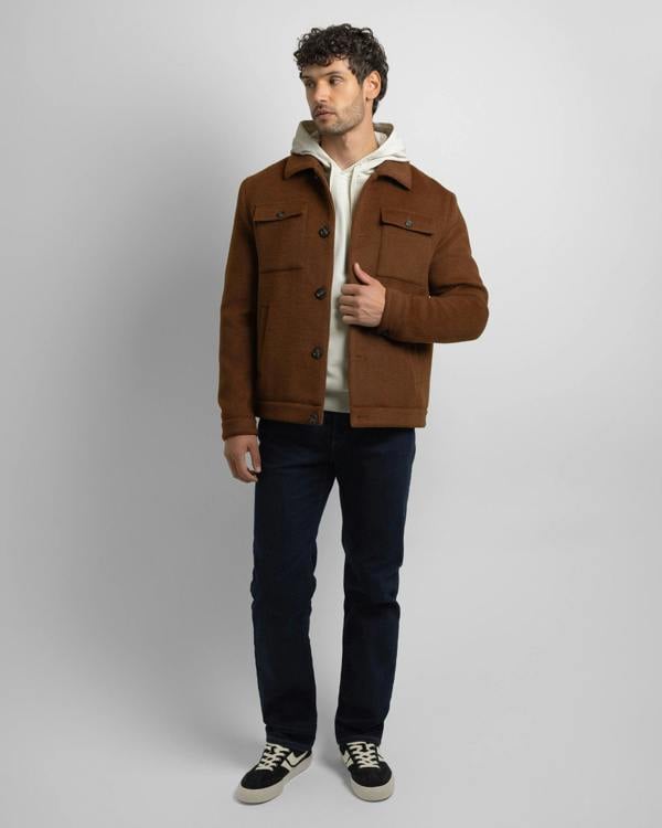 Steel & Jelly Grindal - Rust Brushed Twill Harrington Jacket
