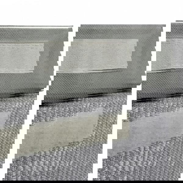 JVL Serena Foldable Fabric Laundry Hamper with Lid for Bedroom and Bathroom Use, Light Grey