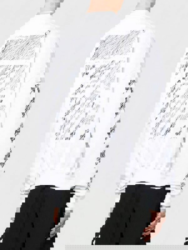 Off-White Scribble Diag Print Sweatshirt White