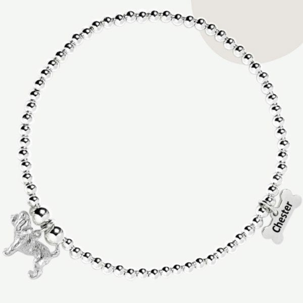 Cockapoo Silver Ball Bead Bracelet - Personalised - MYLEE London