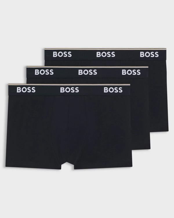 BOSS Orange 3 Pack Mens Power Trunks NOS - Open Blue 480 | CHO | Designer Mens Underwear