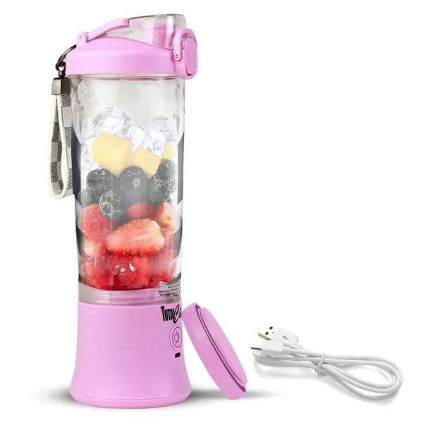 Total Chef 600ml Personal Blender Lilac USB Rechargeable Mini Smoothie Maker for Travel & Gym
