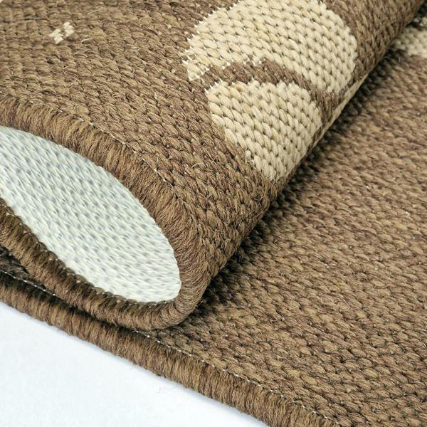 Non-Slip Natural Brown Kitchen Rug Coffee Pattern Flat Weave Sisal Look Area Mat and Runner