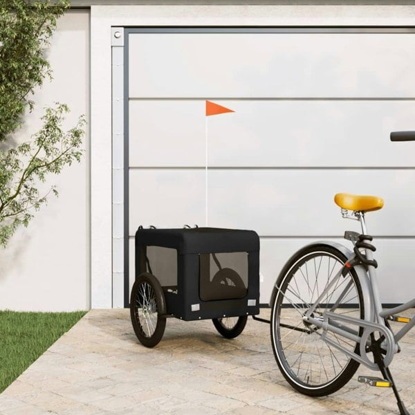 Berkfield Dog Bike Trailer Black Oxford Fabric&Iron