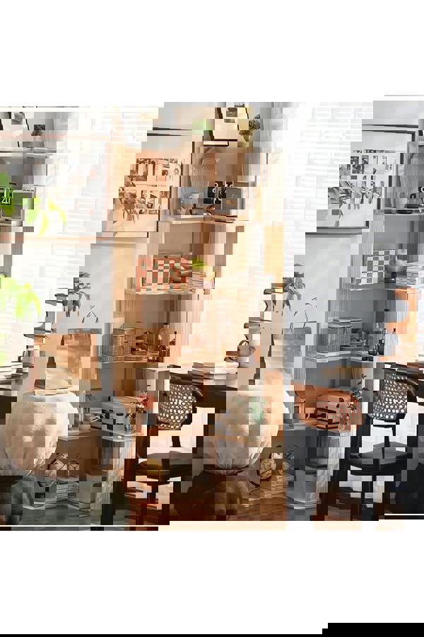 Living and Home 6/5/4-Tier L-shaped Corner Bookshelf Wooden Storage Rack Bookcase Holder Organizer