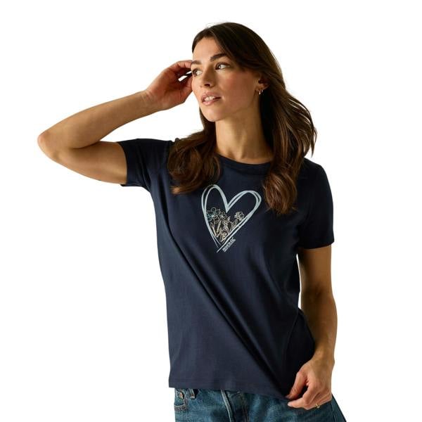 Regatta Womens/Ladies Filandra VX Heart T-Shirt - Navy - 