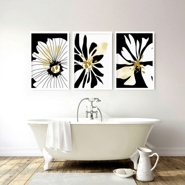 Small pictures for bathrooms | set of 3 framed wall art