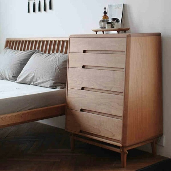 Brooklyn Chests of Drawers, Oak in a lifestyle setting with tall chest of drawers