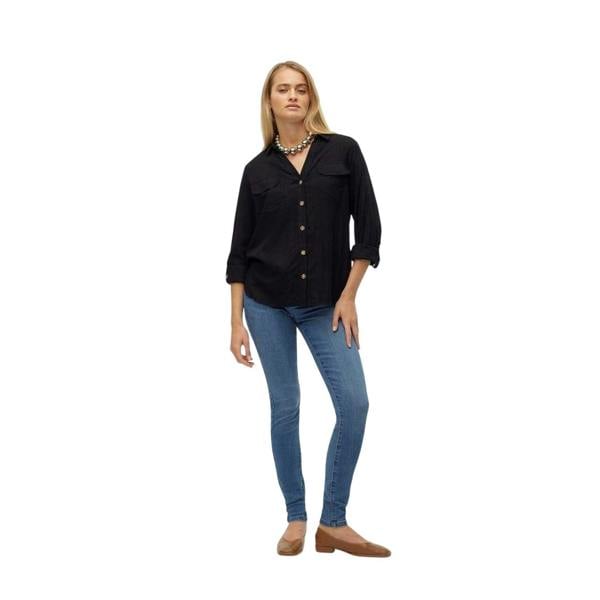 Vero Moda Womens/Ladies Regular Roll Sleeve Shirt - Black - 