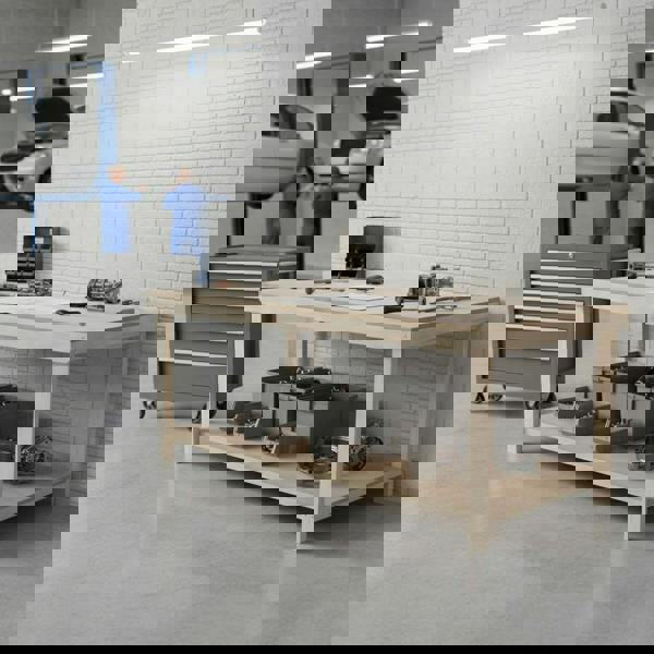 Arbor Garden Solutions Wooden Workbench MDF Top Depth-4ft