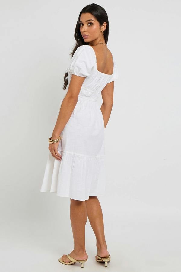 Urban Bliss White Milk-Maid Smock Dress
