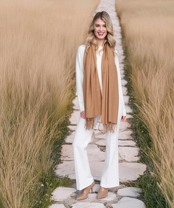 Pia Rossini Pia - Italian Pashmina - Tan