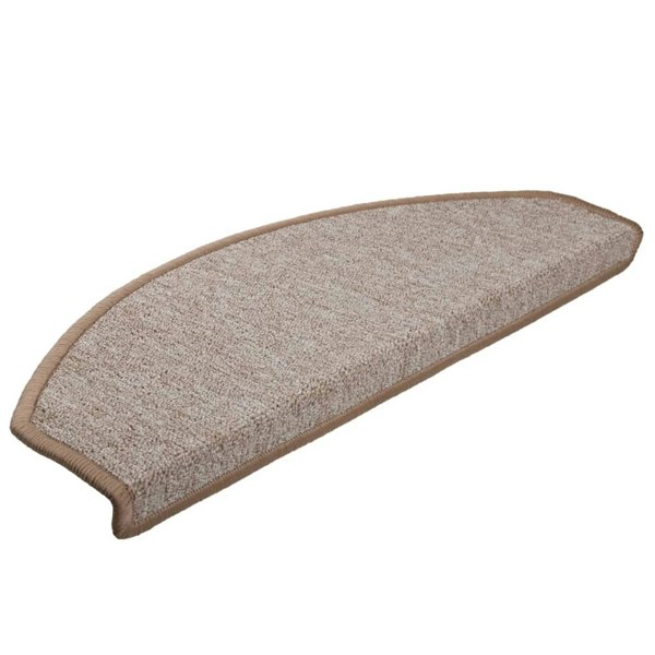 Berkfield Carpet Stair Treads 15 pcs Light Brown 65x24x4 cm