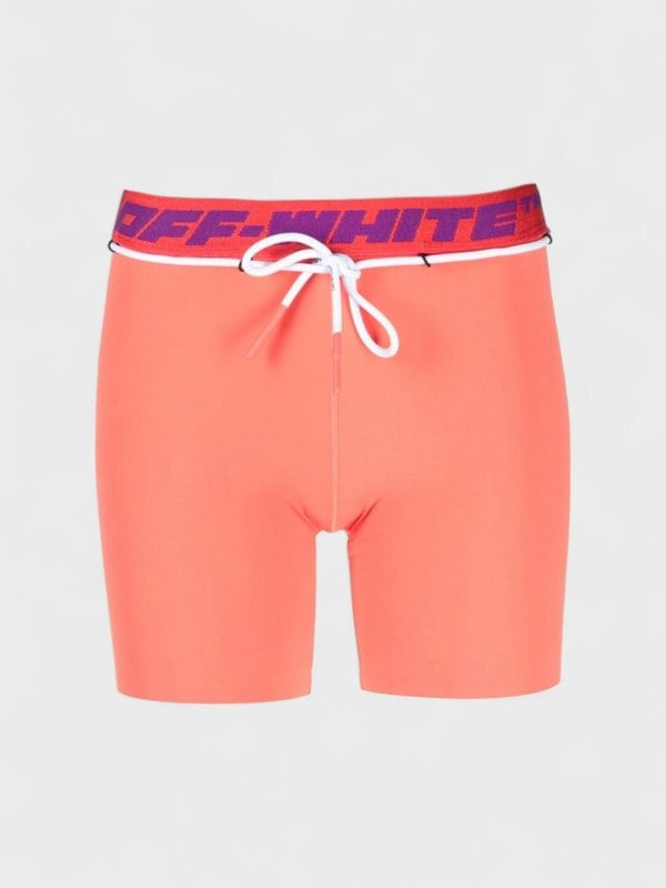 Off - White Logo Waistband Track Shorts Coral Red - Supplied FashionOff - White