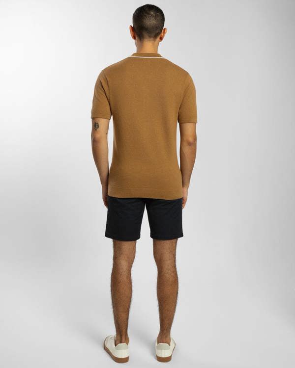 Steel & Jelly Knitted Short Sleeve Shirt With Contrast Tipping
