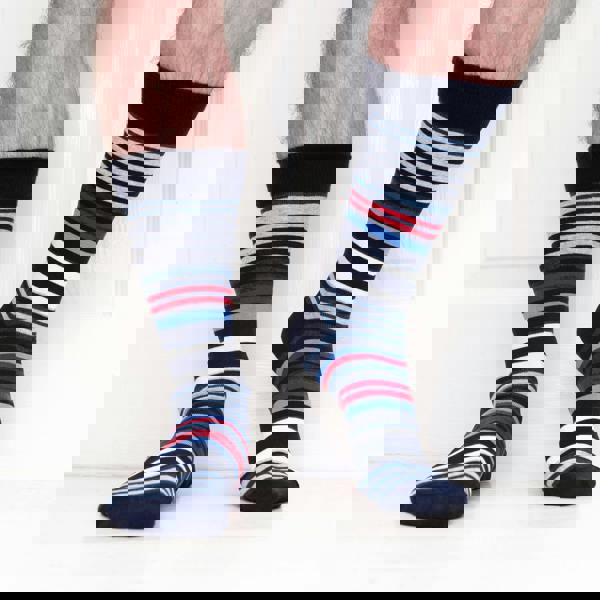 Jemsox Mens Multi-Stripe Socks – Organic Cotton Comfort