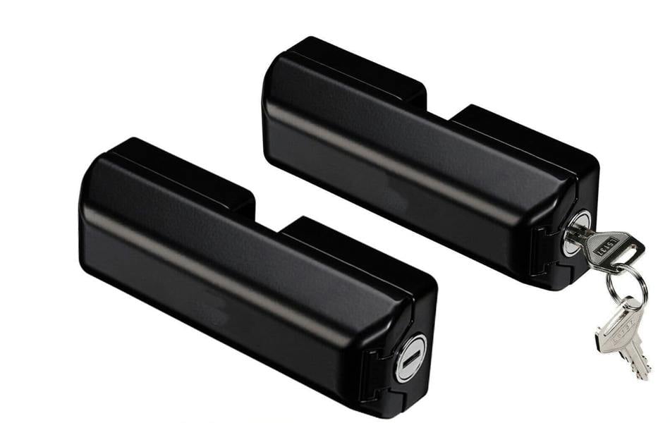 Milenco Van Locks Slide Barn Door High Security Black - Twin Pack