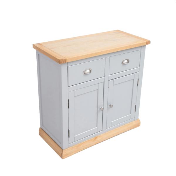 Cabinet Bits Bomporto Light Grey 2 Drawer 2 Door Sideboard Chrome Cup Handle