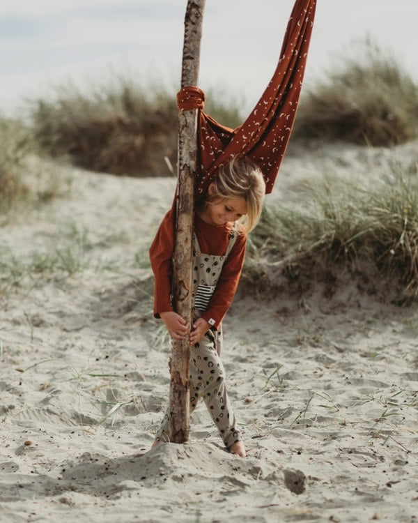 organic cotton Grey Equestrian Print Dungarees- image 1