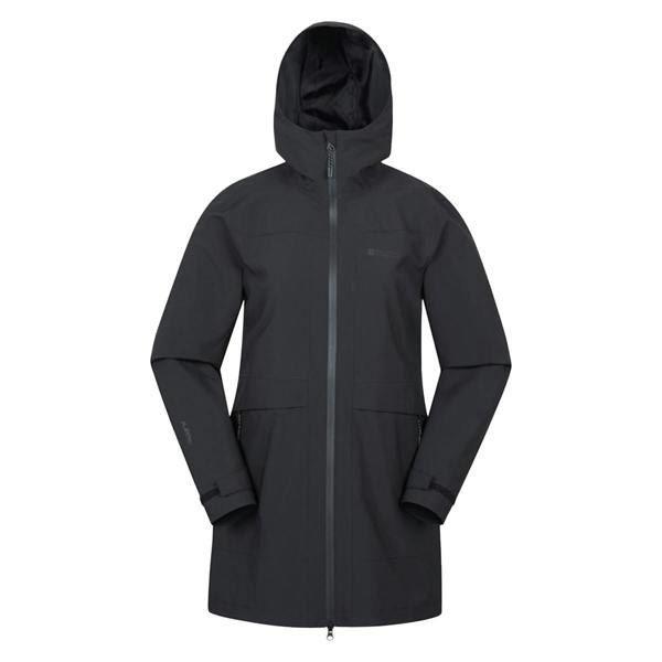 Mountain Warehouse Womens/Ladies April Longline Waterproof Jacket - Black - 