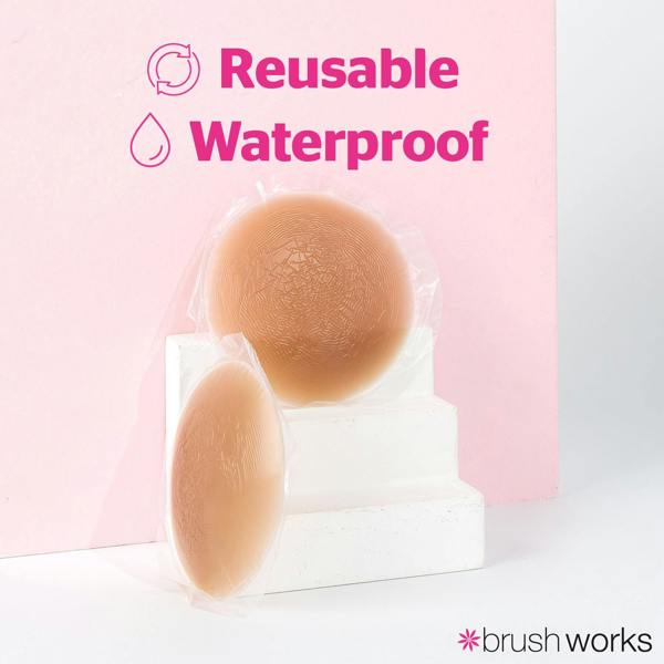 Brushworks Reusable Silicone Nipple Covers Shade 5.0 - Cocoa