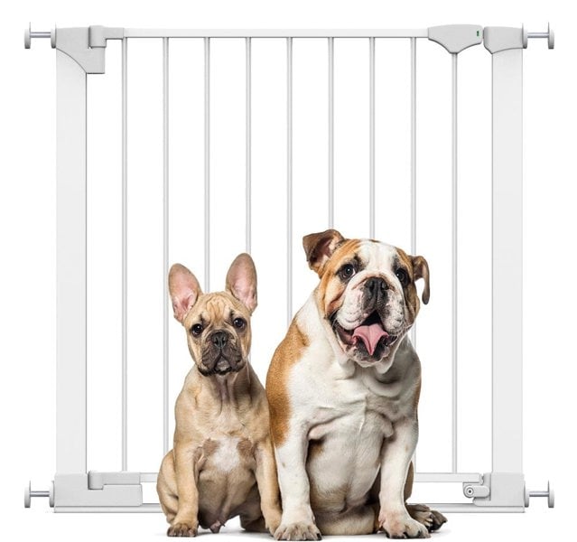 Bettacare SafeStep Dog Gate, White, 82cm - 89cm, Extra Low Walkthough, 67cm Extra Wide Doorway, One Piece Extra Wide Pet Gate