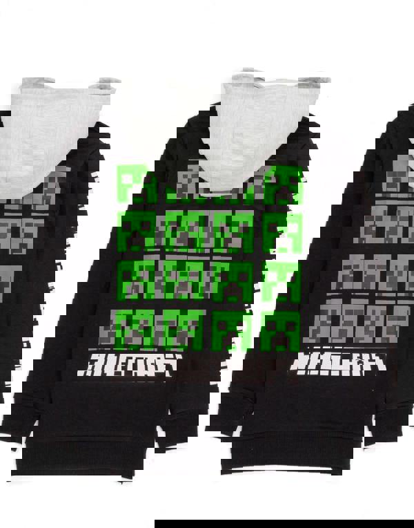 Minecraft Boys Black Creeper Placement Print Hoodie