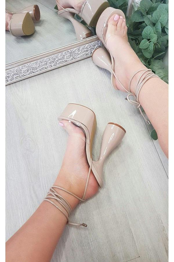 Julia Extreme Platform Strappy High Heels - Nude
